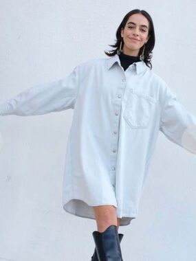 Agolde Mazie Shirt Dress Oversized Denim S